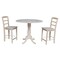 International Concepts Round 42 in Rd Ped Gathering Ht Table, 2 Stools, Unfinished, Ready to Finish, 42 in W, 42 in L, Wood K-42DPT-S402-2 - alternate 1